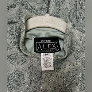 Alex Evenings Sage Green Paisley Scoop Neck Tank and Cardigan. Size Petite